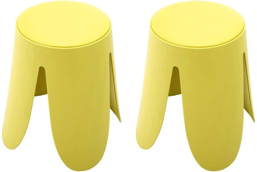 Sweeek Set van 2 stapelbare krukken in kunstleer niki ø30 44 x h46cm