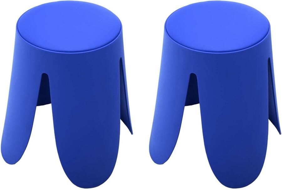 Sweeek Set van 2 stapelbare krukken in kunstleer niki ø30 44 x h46cm