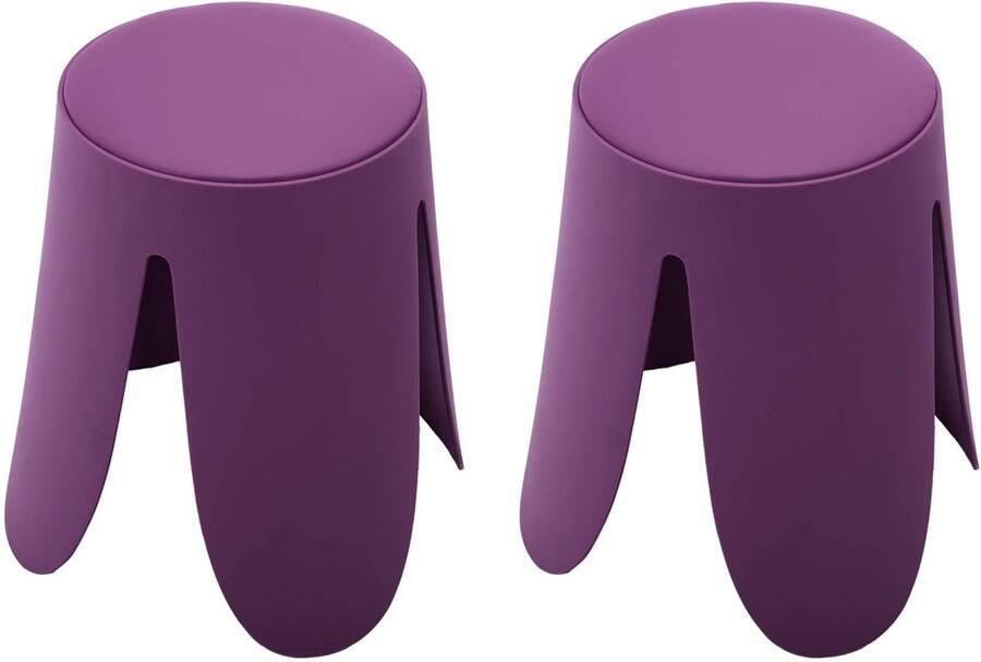 Sweeek Set van 2 stapelbare krukken in kunstleer niki ø30 44 x h46cm