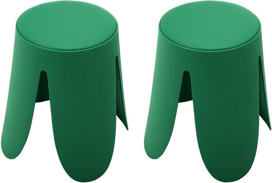 Sweeek Set van 2 stapelbare krukken in kunstleer niki ø30 44 x h46cm