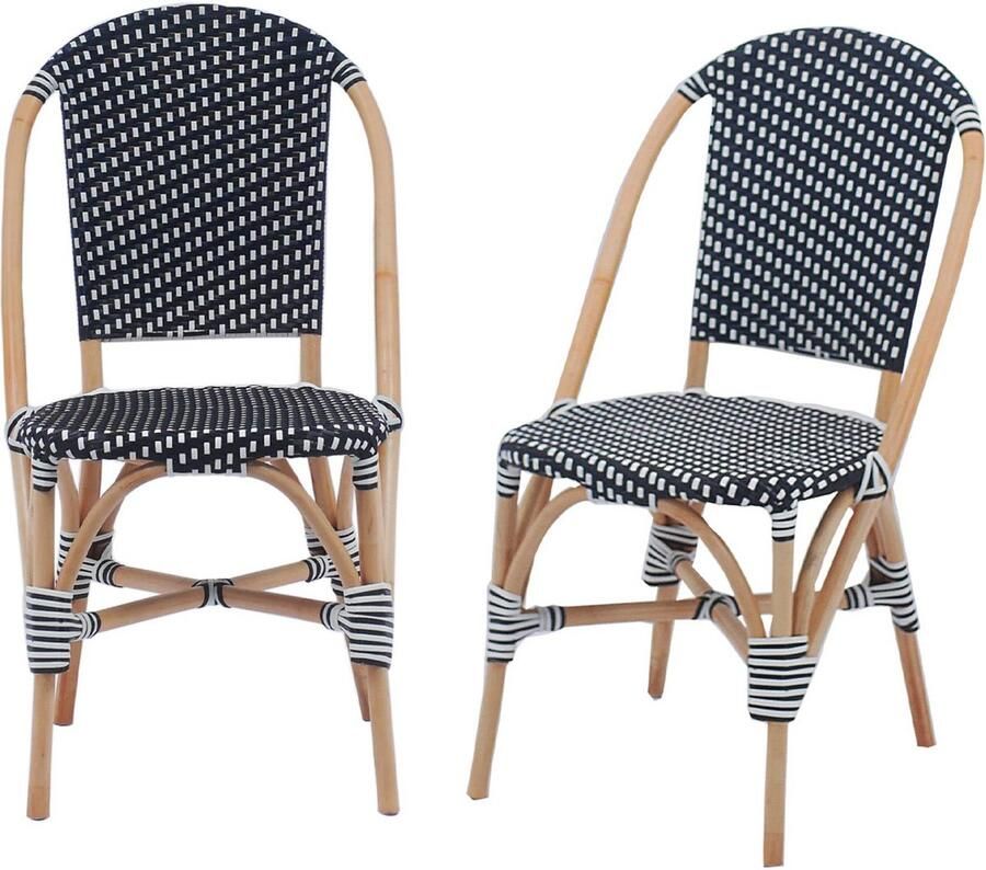 Sweeek Rotan en poly rotan bistrostoel (set van 2)