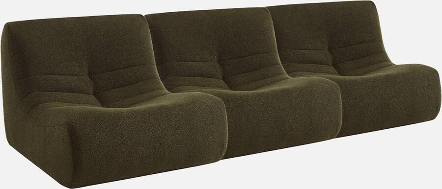 Sweeek Set van 3 fauteuils chauffeuses in getextureerde bouclé moderne stijl 1 zits