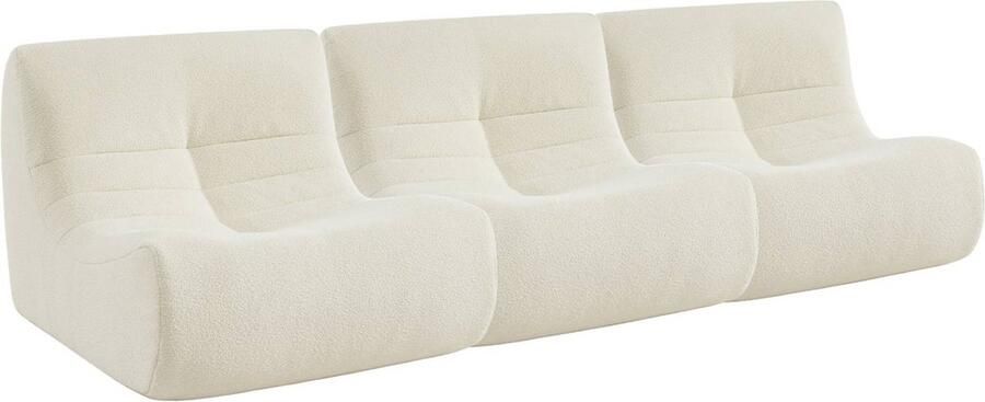 Sweeek Set van 3 fauteuils chauffeuses in getextureerde bouclé moderne stijl 1 zits