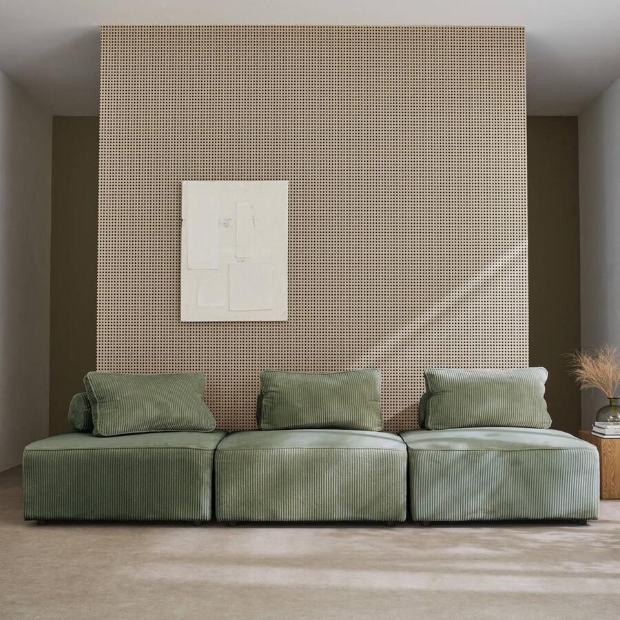 Sweeek Set van 3 fauteuils voor modulaire bank corduroy 1 zitplaats l 90 x b 90 x h 78 cm lao - Foto 2