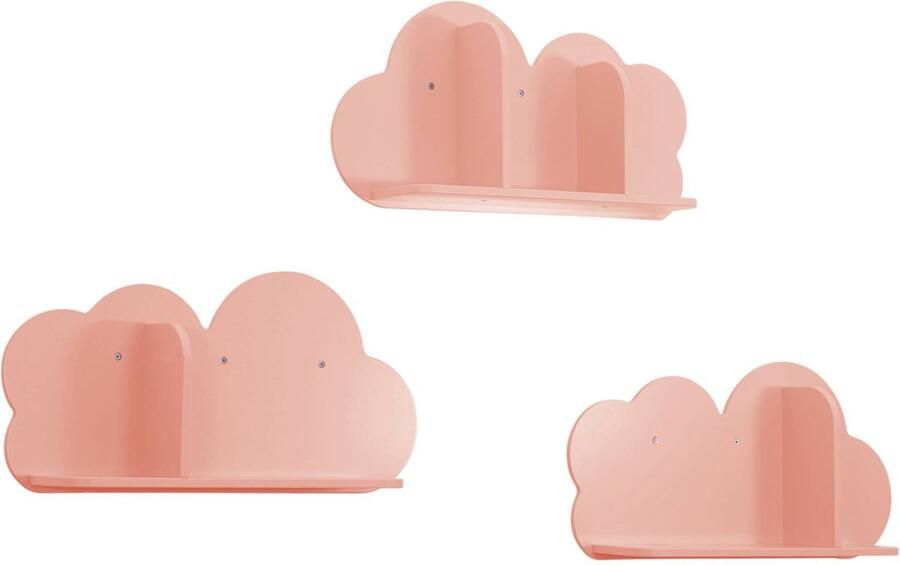 Sweeek Set van 3 wandplanken met wolken voor de kinderkamer