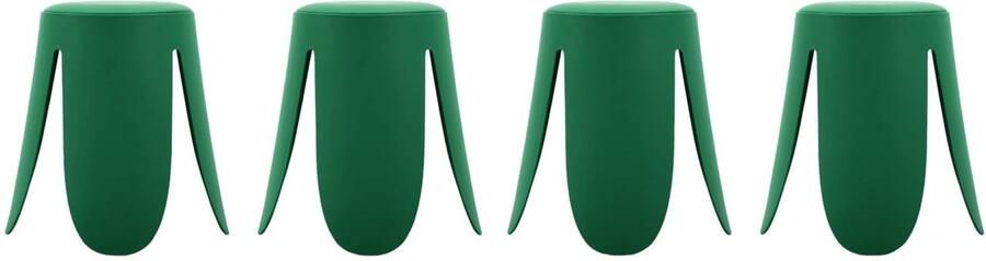 Sweeek Set van 4 stapelbare krukken in kunstleer niki ø30 44 x h46cm