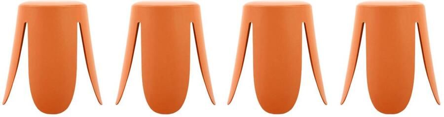 Sweeek Set van 4 stapelbare krukken in kunstleer niki ø30 44 x h46cm