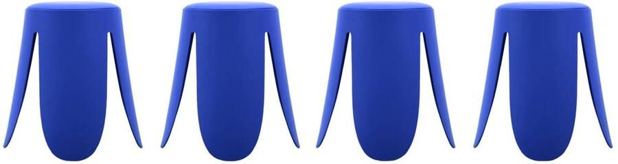 Sweeek Set van 4 stapelbare krukken in kunstleer niki ø30 44 x h46cm