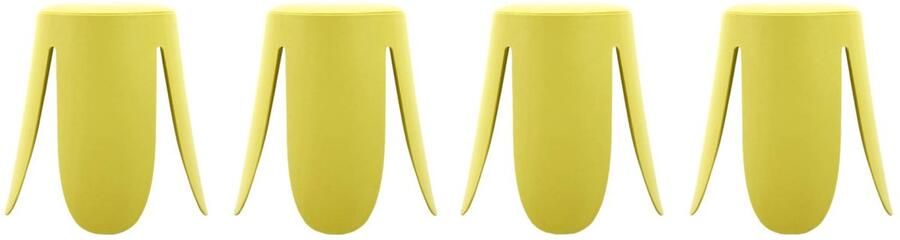 Sweeek Set van 4 stapelbare krukken in kunstleer niki ø30 44 x h46cm