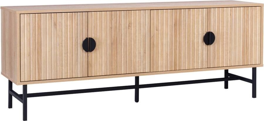 Sweeek Tv-meubel gegroefd houtkleurig decor bazalt