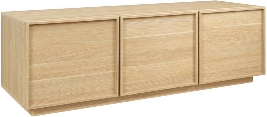 Sweeek Tv-meubel houteffect 3 deuren 140cm kuba