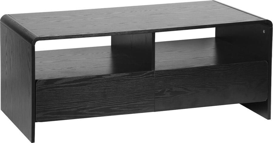Sweeek TV-meubel met 2 laden en 2 legplanken afgerond houteffect