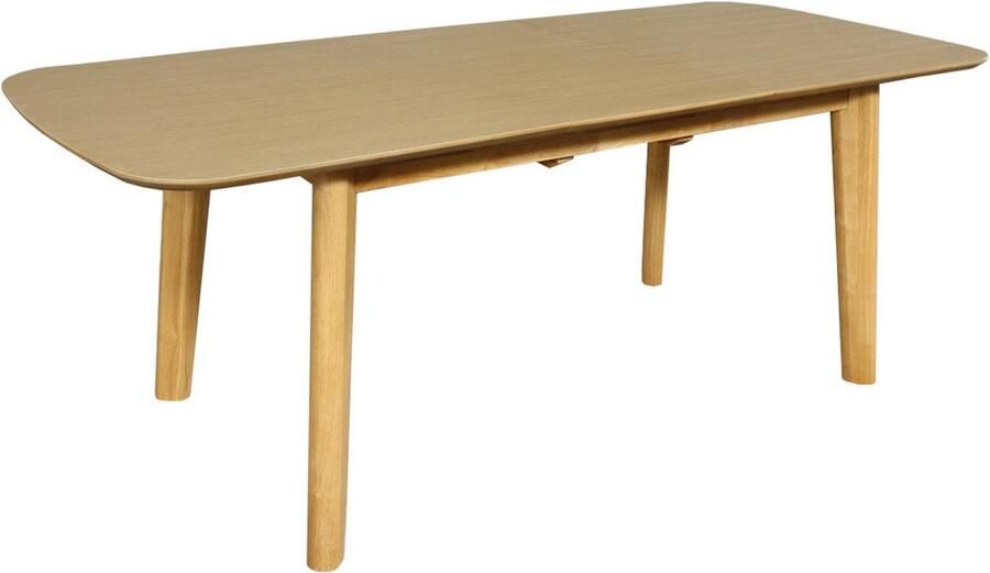 Sweeek Uitschuifbare rechthoekige eettafel 160 210cm eiken en metaalfineer b 160 210 x d 90 x h 76cm