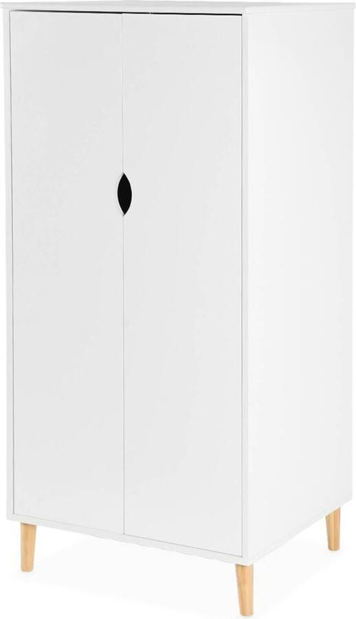 Sweeek Witte kledingkast kinderkledingkast grenen poten