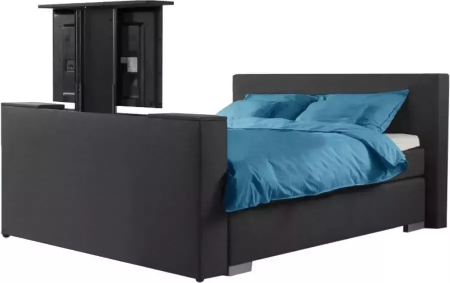 Sweet Boxspring Amsrerdam Elektrische vertelbaar Met voetbord tv lift 160x210