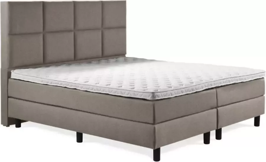 Sweet Boxspring Luxe 120x220 8 vlaks Taupe Lederlook