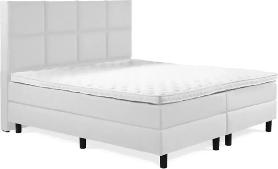 Sweet Boxspring Luxe 120x220 8 vlaks Wit Lederlook