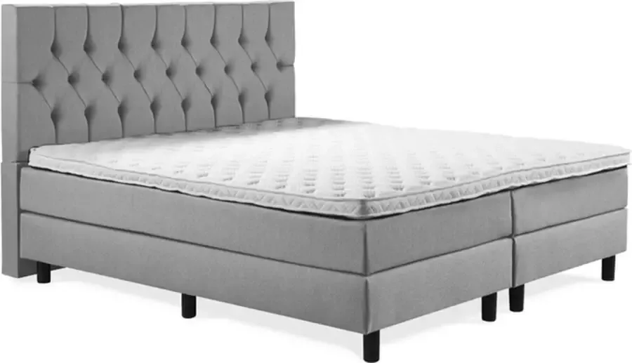 Sweet Boxspring Luxe 120x220 Capiton Zilvergrijs