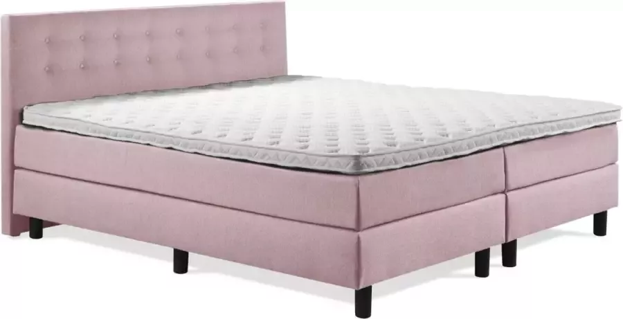 Sweet Boxspring Luxe 140x200 Knopen Oud Roze