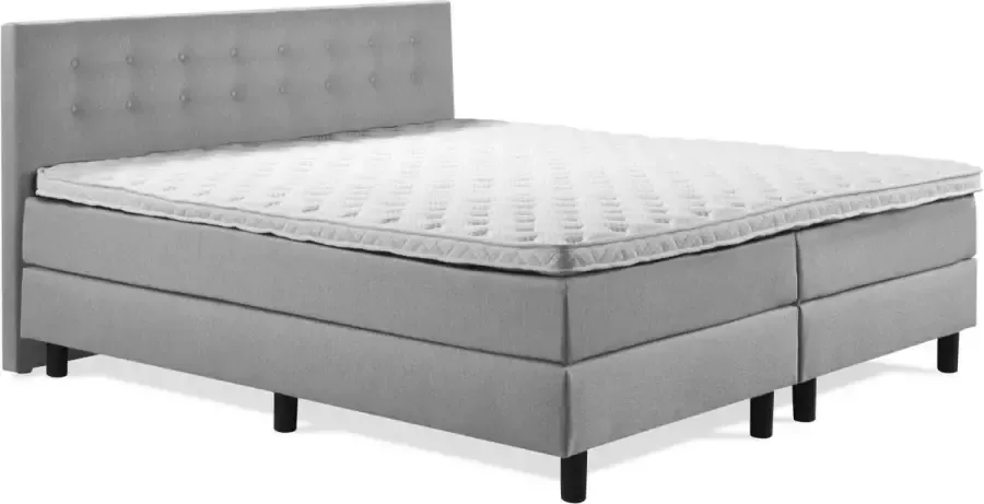 Sweet Boxspring Luxe 140x200 Knopen Zilvergrijs