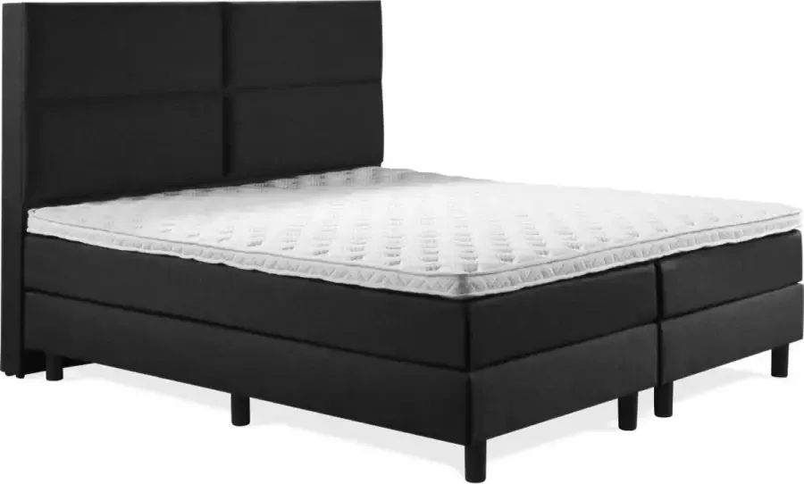 Sweet Boxspring Luxe 160x210 4 vlaks Zwart Lederlook