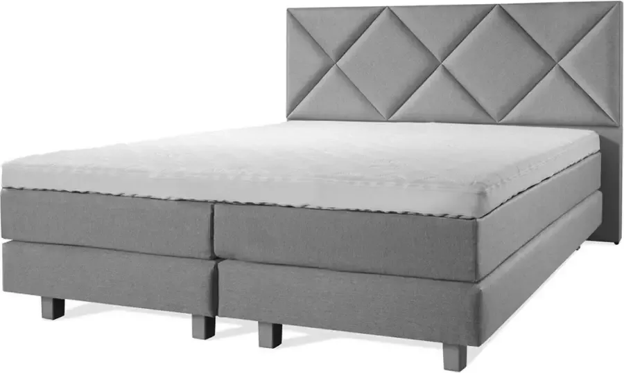 Sweet Boxspring Luxe 160x220 Ruiten Zilvergrijs