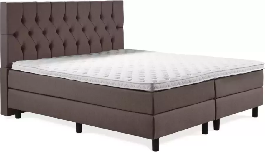 Sweet Boxspring Luxe 200x200 Capiton Bruin