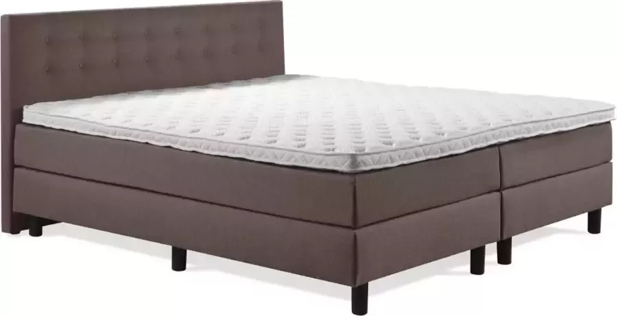 Sweet Boxspring Luxe 200x200 Knopen Bruin