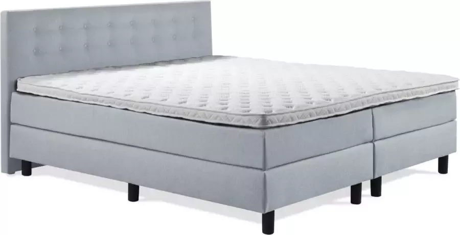 Sweet Boxspring Luxe 200x200 Knopen Ijsblauw