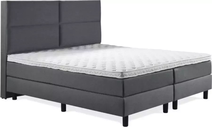 Sweet Boxspring Luxe 200x210 4 vlaks Antraciet Lederlook