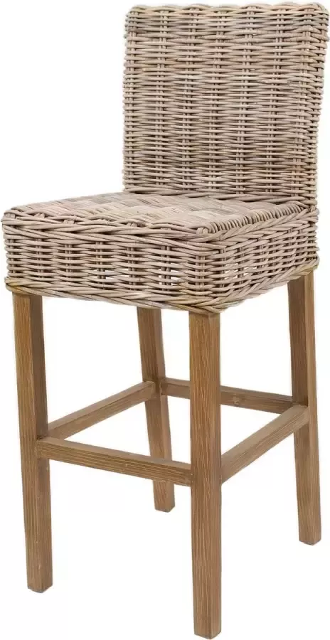 Sweet Living Rieten Barkruk Toronto wit kussen