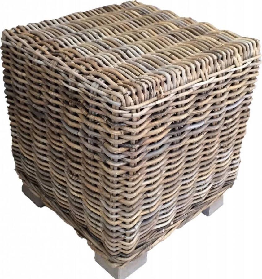 Sweet Living Vierkante Rotan Bijzettafel 40x40xH45 cm