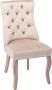 Sweiko Beige Fluweel Hoge Rugleuning Eetkamerstoelen (Set van 4 Solid Wood Frame Knop Quilting Chic Stijl Stabiele Structuur Meerdere gebruiksscenario's Gemakkelijk te bouwen Ergonomische 4-Legged Stoel - Thumbnail 2