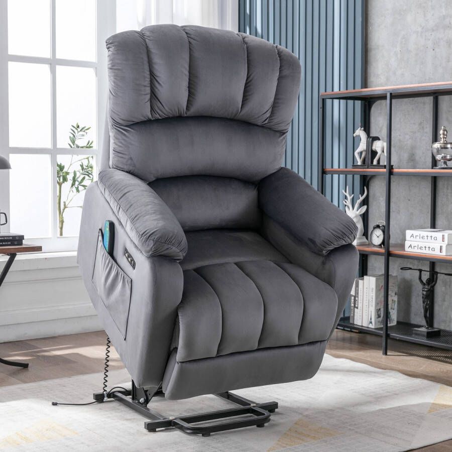 Sweiko Elektrische ontspannings fauteuil met fauteuil massage functie en verwarmingsfunctie massage fauteuil met afstandsbediening comfortabele en stabiele ondersteuning