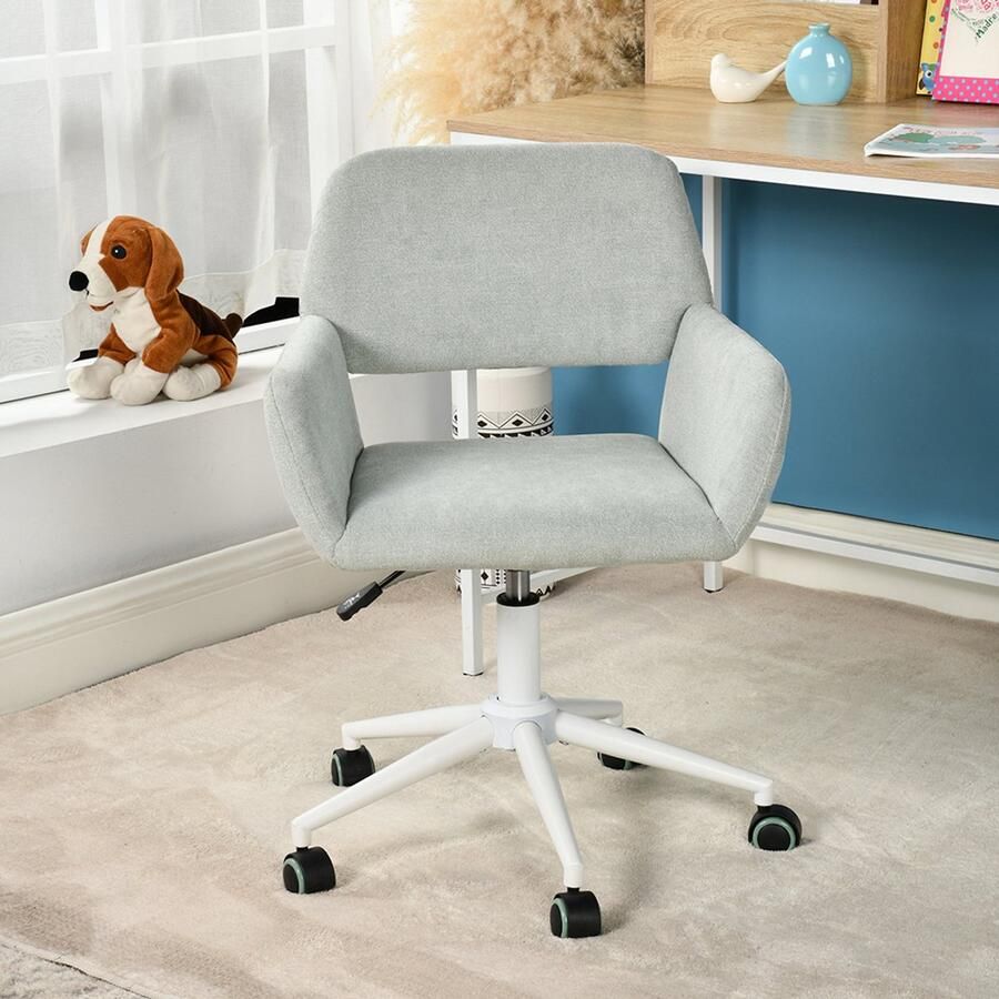 Sweiko Bureaustoel Spons + stof Verstelbare zithoogte 360 ° draaien Lichtgroen