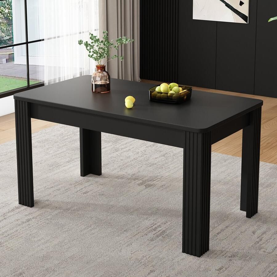 Sweiko Eettafel Rechthoek Salontafel Modern Minimalistisch Zwart