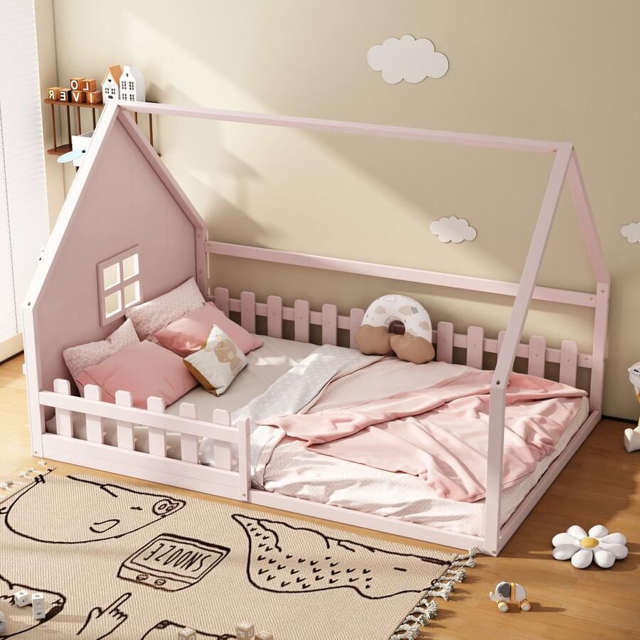 Sweiko Kinderbed 140*200 cm grenen roze