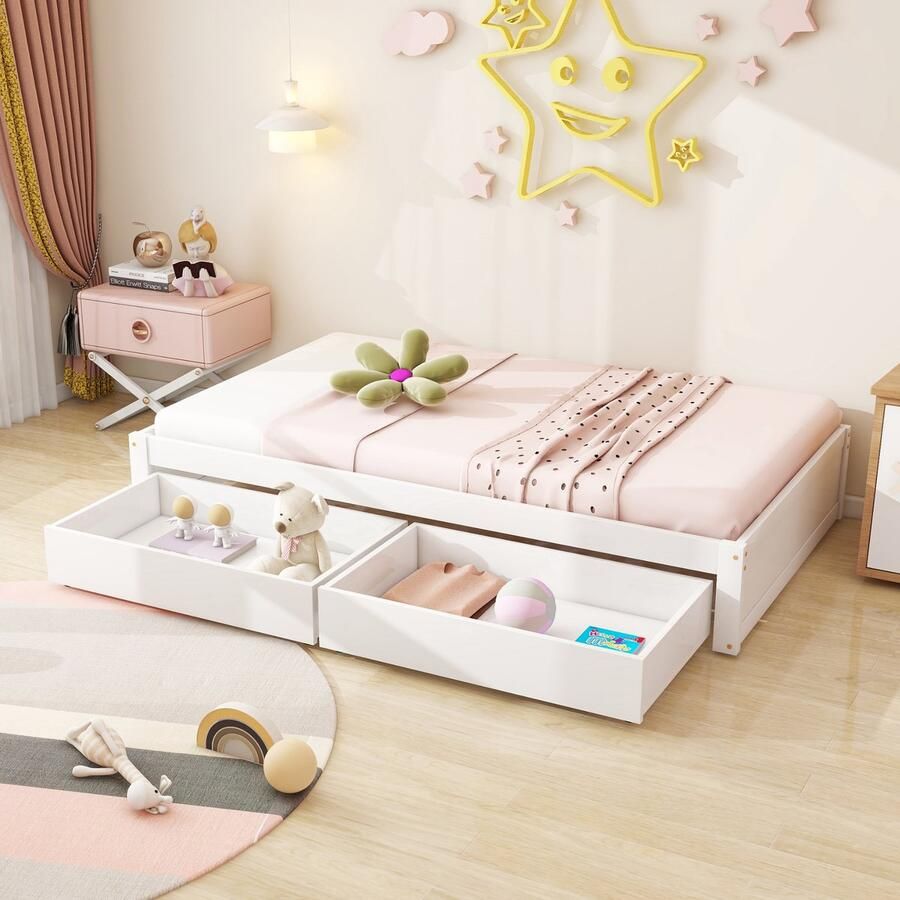 Sweiko Kinderbed 90X200cm 2 laden wit