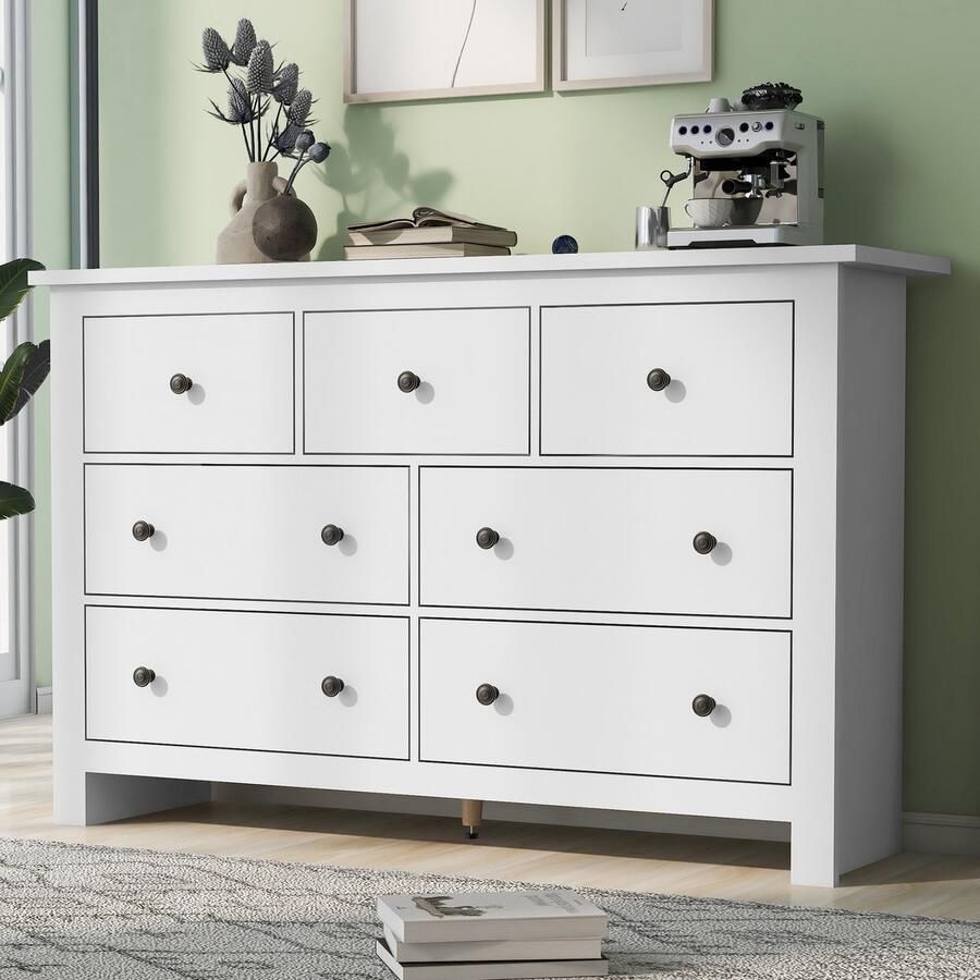 Sweiko Ladekast 7 lades Dressoir Wit