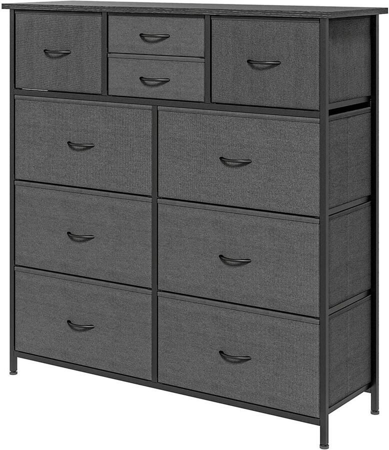 Sweiko Ladekast 7 Stoffen laden Metalen frame 100x30x100 cm Donkergrijs
