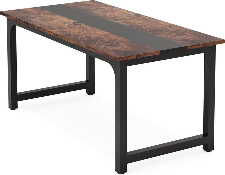 Sweiko Modern Computerbureau 160 x 80 cm Groot bureau Computerbureau Studeerbureau Thuiskantoor werkstation Rustiek Zwart