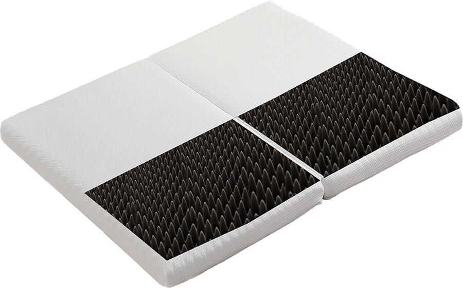 Sweiko Opvouwbaar Matras Honingraatstof Öko-Tex Gecertificeerd Ergonomisch Ademend en Duurzaam Compressie verpakking Multifunctionele mat Hardheid H3 Witte Omslag en Grijs 23D spons 140x200cm&140x100cm