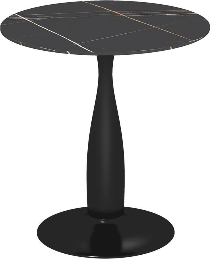 Sweiko Ronde Eettafel MDF + staal 70 x 70 x 74 cm Zwart