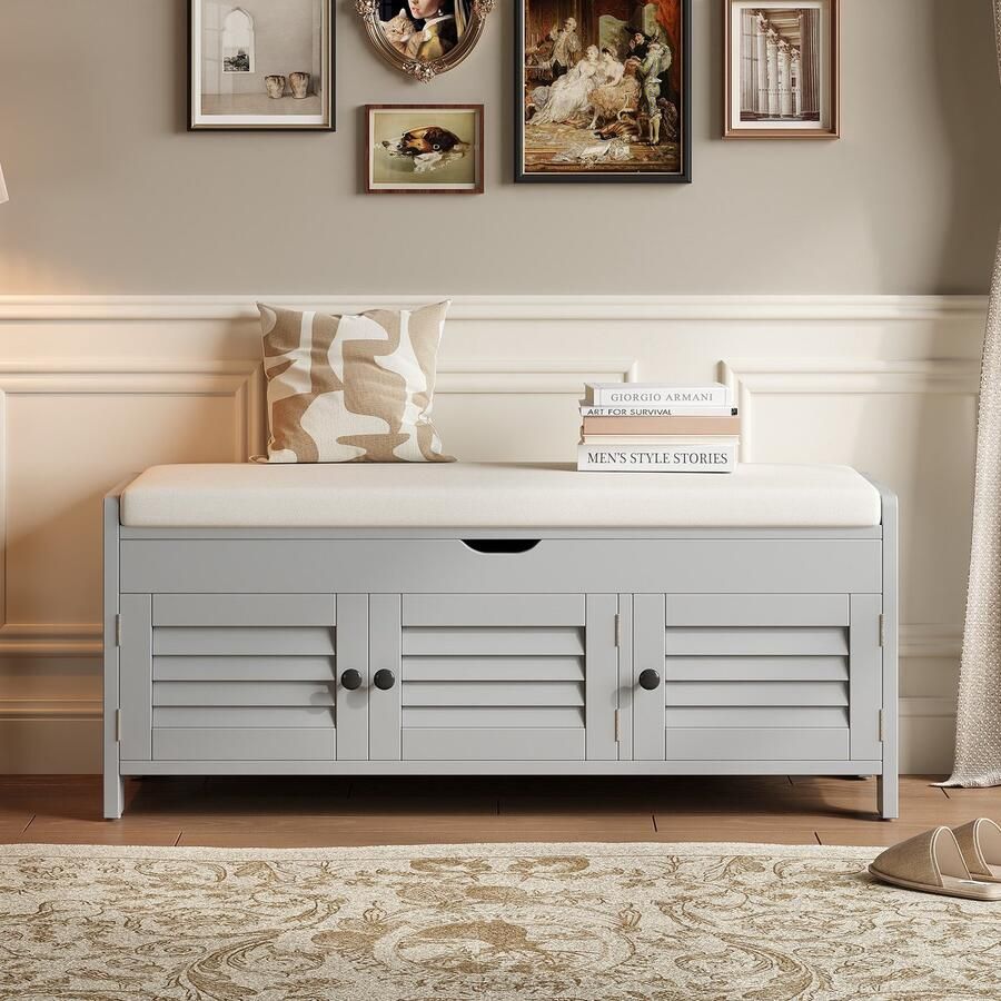 Sweiko Schoenenkast 3 deuren Verborgen opbergruimte Met hydraulische hendel Grijs