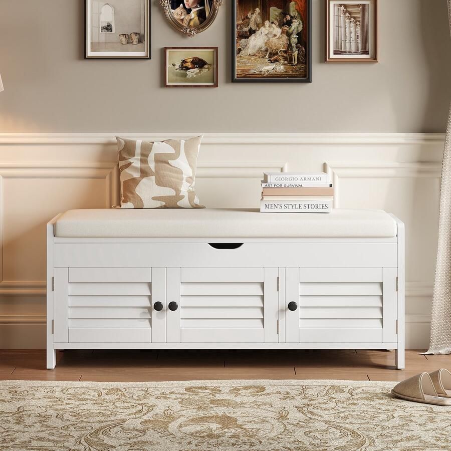 Sweiko Schoenenkast 3 deuren Verborgen opbergruimte Met hydraulische hendel Wit