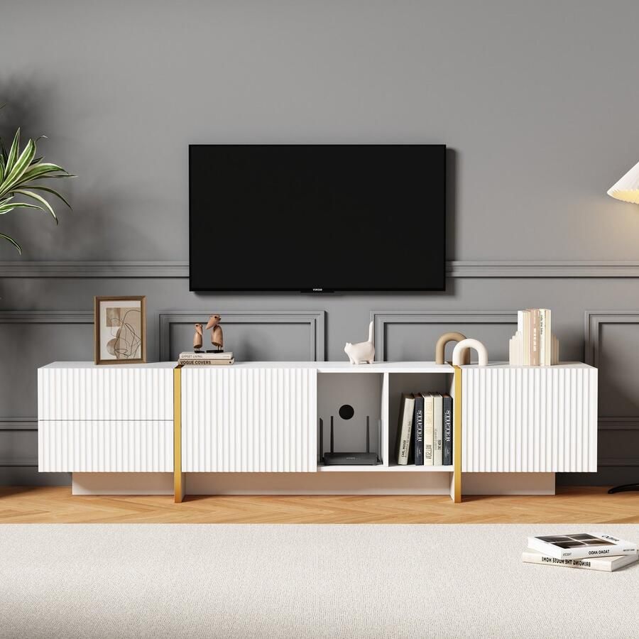 Sweiko TV-kast Tot 80 inch 2 laden 190*35*45.5cm Wit