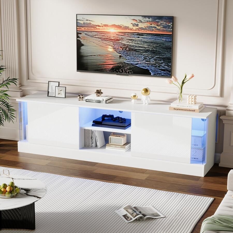 Sweiko TV-meubel Hoogglans LED-verlichting Wit