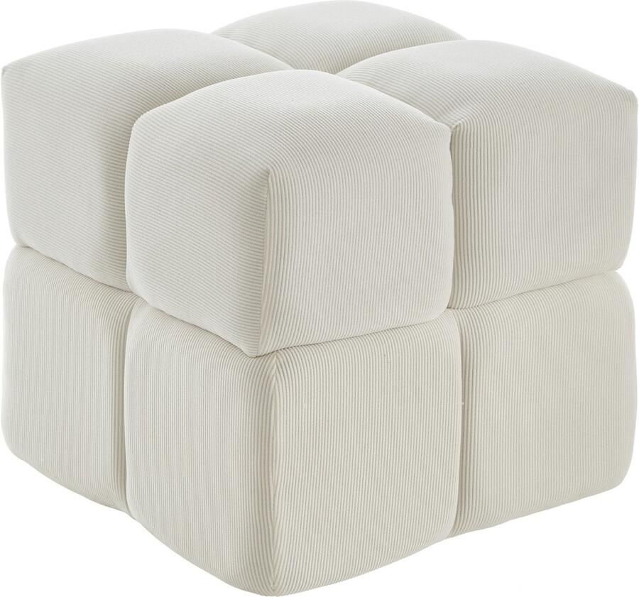 Sweiko Vierkante Hocker Corduroy 45*45*45CM Geen montage nodig Zacht en gezellig Beige