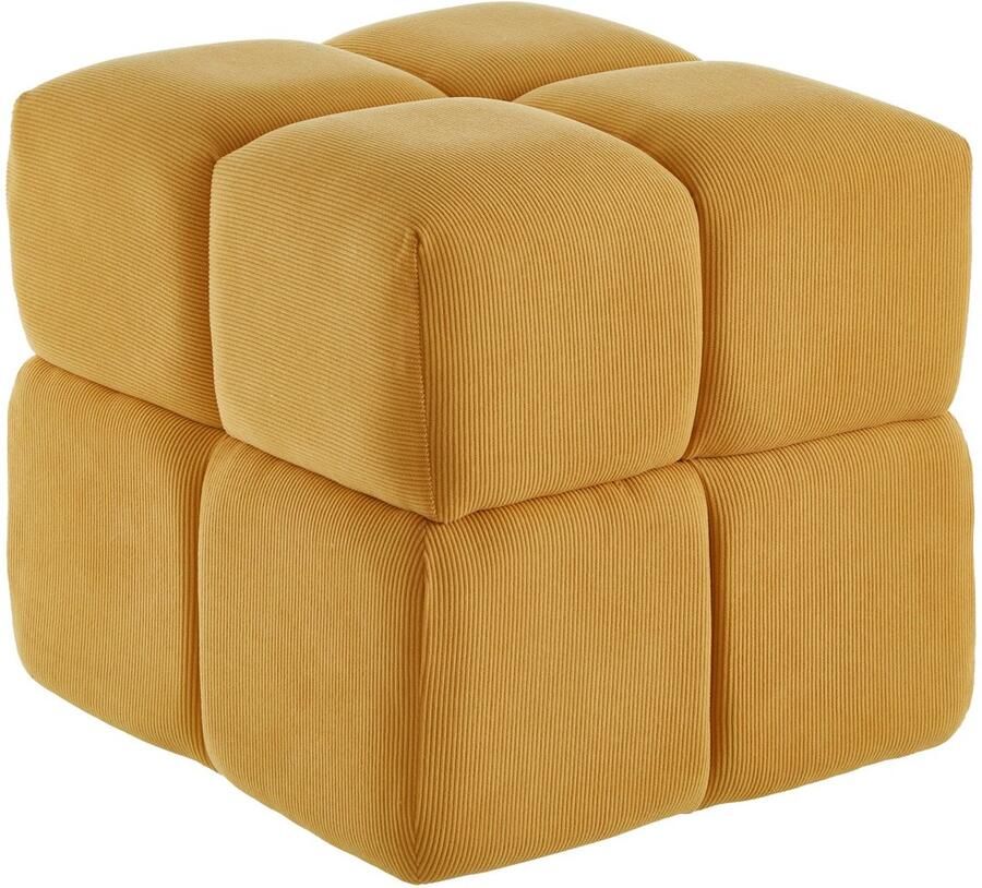 Sweiko Vierkante Hocker Corduroy 45*45*45CM Geen montage nodig Zacht en gezellig Geel