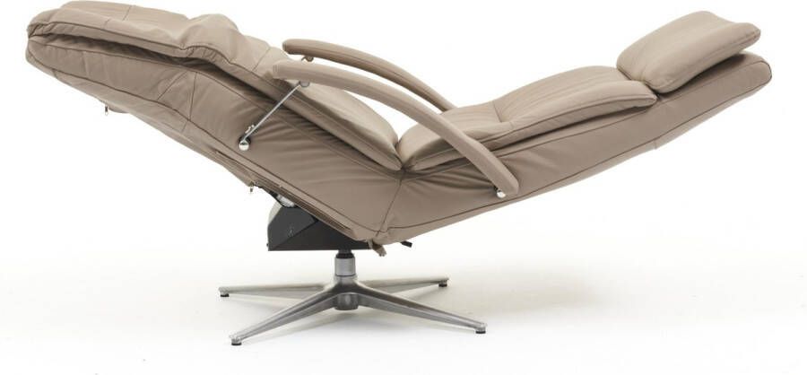 Swiss Relax Zero Gravity Relaxstoel taupe leder draaibaar elektrisch met zero gravity relaxfunctie